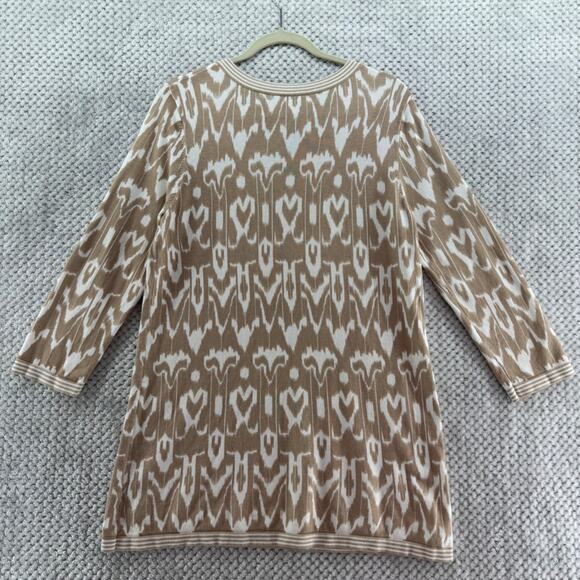 Chicos Sweater Womens 1 M/8 Brown Knit Tunic V-Neck Long Sleeve Soft Stretchy - Picture 5 of 12